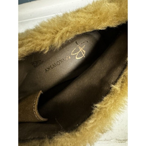 B MAKOWSKY Wedge Suede BF NELLIE Ankle Booties Real Leather Shoes Sherpa Sz 8 W - Picture 3 of 7